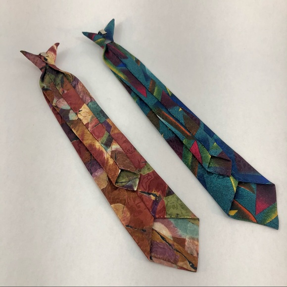 Boys Clip-On  Multicolor Neck Ties (set of 2) - Picture 2 of 11